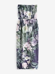 Navy Floral Bandeau Midi Dress - Image 4 of 5