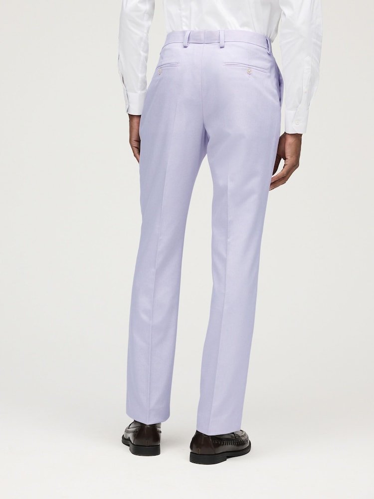Lilac Purple Slim Fit Motionflex Stretch Suit Trousers - Image 2 of 8