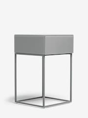 Grey Sloane Glass Collection Luxe 1 Drawer Bedside Table - Image 4 of 7