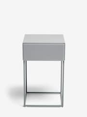 Grey Sloane Glass Collection Luxe 1 Drawer Bedside Table - Image 6 of 7
