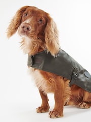 Barbour® Olive Green Wax Dog Coat - Image 3 of 10