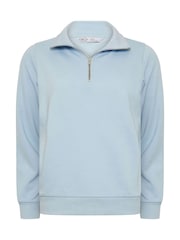 M&Co Blue Petite Half Placket Sweatshirt - Image 5 of 5