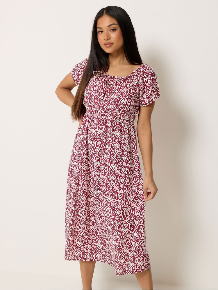 M&Co Red Petite Scoop Neck Dress - Image 1 of 5