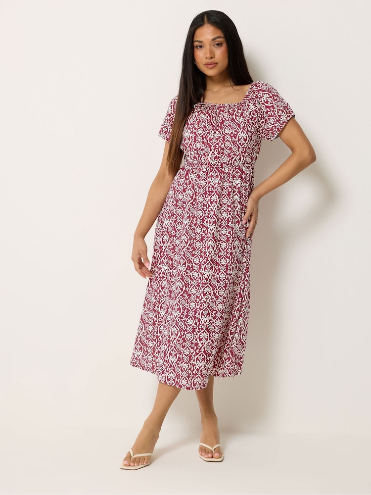 M&Co Red Petite Scoop Neck Dress - Image 2 of 5