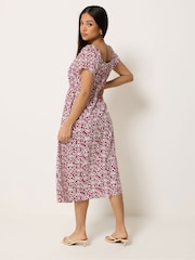 M&Co Red Petite Scoop Neck Dress - Image 3 of 5