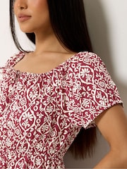 M&Co Red Petite Scoop Neck Dress - Image 4 of 5