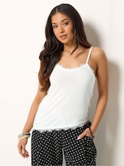 PixieGirl Petite White Lace Trim Camisole - Image 1 of 5