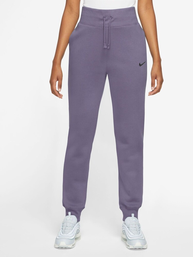Nike Dark Purple Oversized Mini Swoosh Joggers - Image 1 of 9