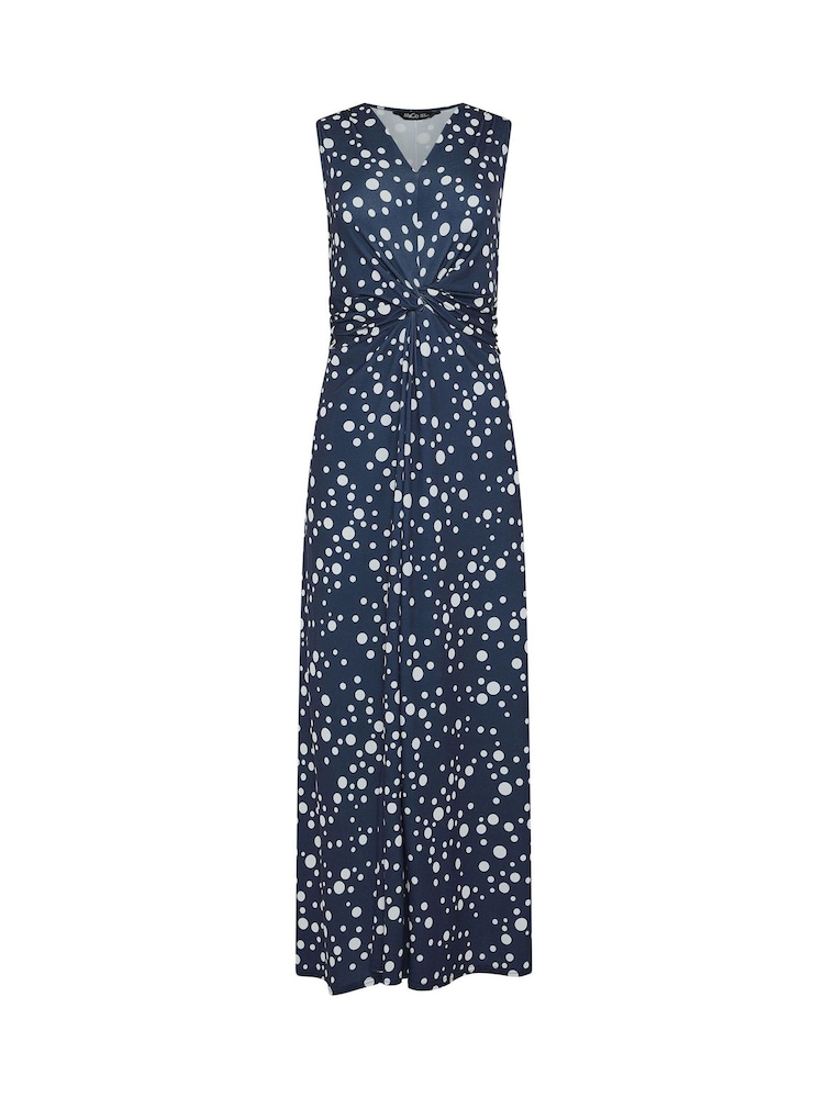 M&Co Blue Sleeveless Twist Front Maxi Dress - Image 5 of 5 M&Co Blue Sleeveless Twist Front Maxi Dress - Image 5 of 5
