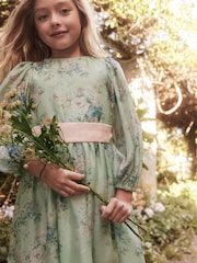 Laura Ashley Blue Romantic Rose Long Sleeve Midi Dress - Image 4 of 7