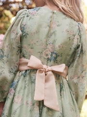 Laura Ashley Blue Romantic Rose Long Sleeve Midi Dress - Image 5 of 7