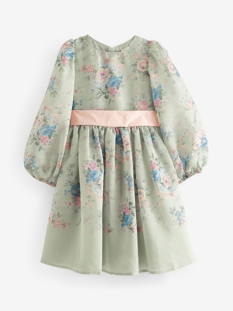 Laura Ashley Blue Romantic Rose Long Sleeve Midi Dress - Image 7 of 7