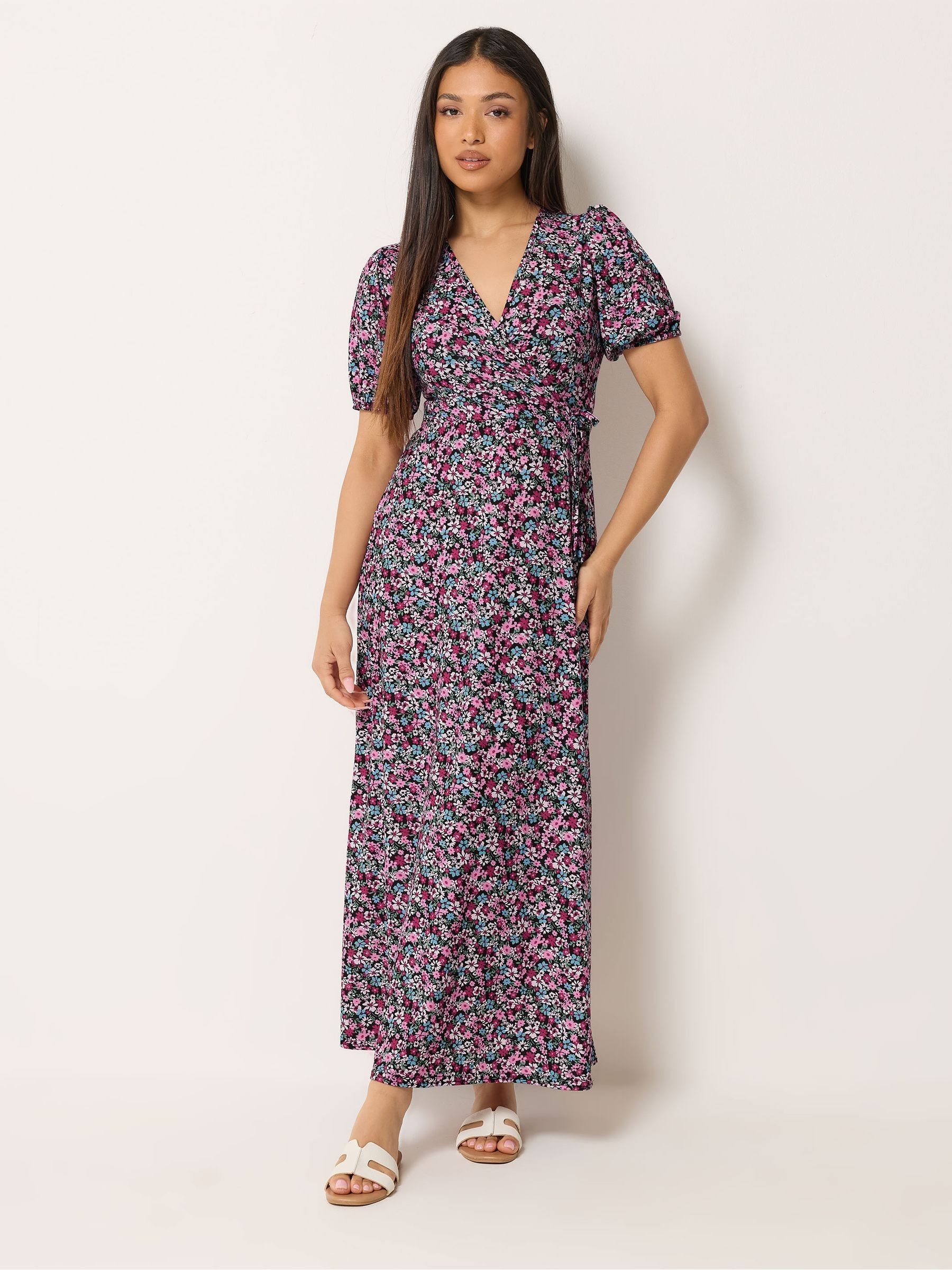 M & Co Women's Pink Petite Maxi Wrap Dress
