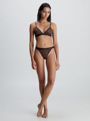 Calvin Klein Dark Brown Intrinsic Lace Triangle Bra - Image 1 of 5
