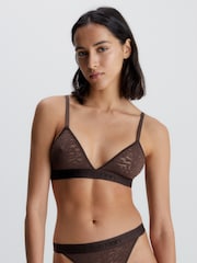 Calvin Klein Dark Brown Intrinsic Lace Triangle Bra - Image 2 of 5