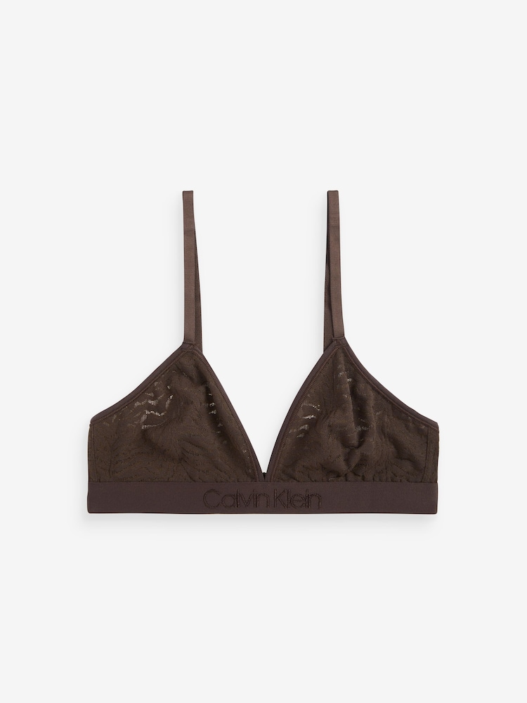 Calvin Klein Dark Brown Intrinsic Lace Triangle Bra - Image 5 of 5