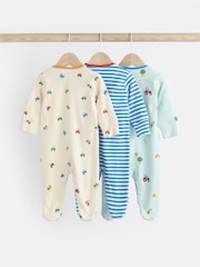 Bright Transport 100% Cotton Baby Sleepsuits 3 Pack (0mths-3yrs) - Image 2 of 12