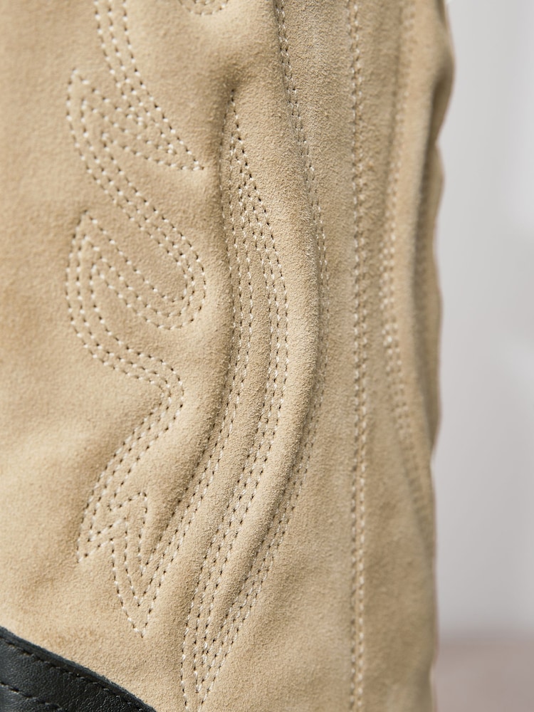 Black & Camel Signature Leather Forever Comfort® Suede Western Boots - Image 6 of 6