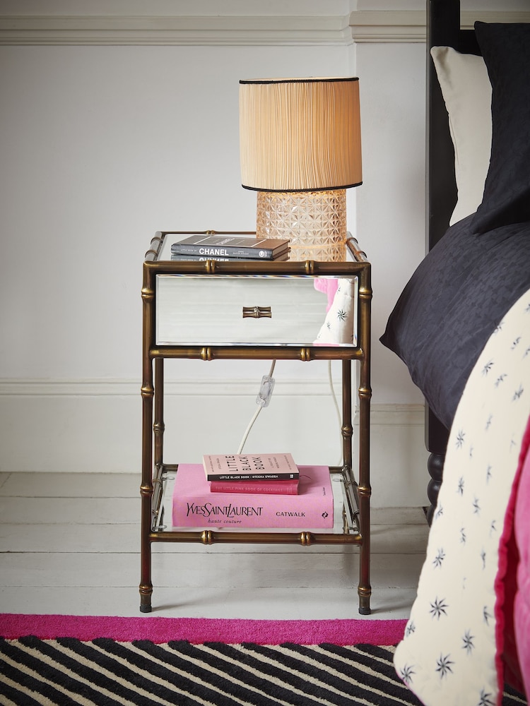 Rockett St George Mirror Bamboo Viscose Bedside Table - Image 1 of 6