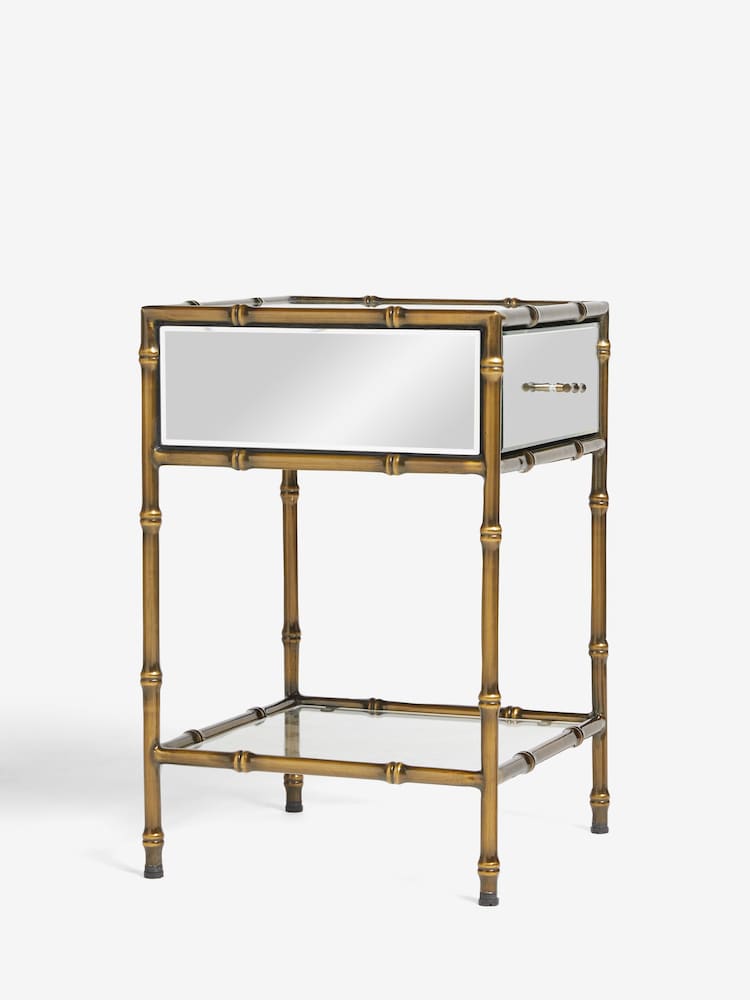 Rockett St George Mirror Bamboo Viscose Bedside Table - Image 3 of 6