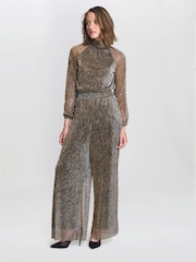 Gina Bacconi Black Kylie Metallic Knit Jumpsuit - Image 3 of 7