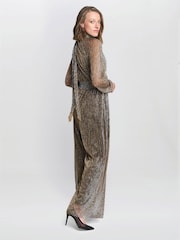 Gina Bacconi Black Kylie Metallic Knit Jumpsuit - Image 5 of 7