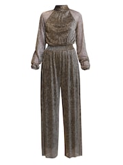 Gina Bacconi Black Kylie Metallic Knit Jumpsuit - Image 7 of 7