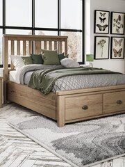 K Interiors Brown Embleton Wooden 2 Drawer Bed Frame - Image 1 of 4