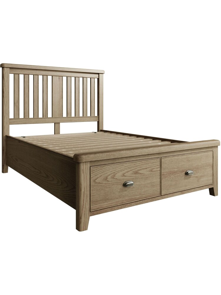 K Interiors Brown Embleton Wooden 2 Drawer Bed Frame - Image 2 of 4