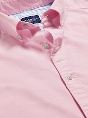 Charles Tyrwhitt Pink Plain Slim Fit Button-down Washed Oxford 100% Cotton Shirt - Image 5 of 6