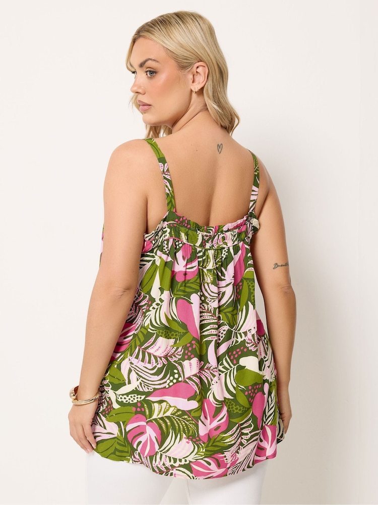 Yours Curve Green Square Neck Cami - Image 2 of 5