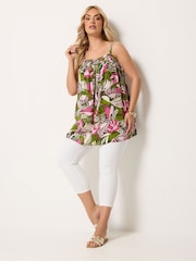 Yours Curve Green Square Neck Cami - Image 3 of 5