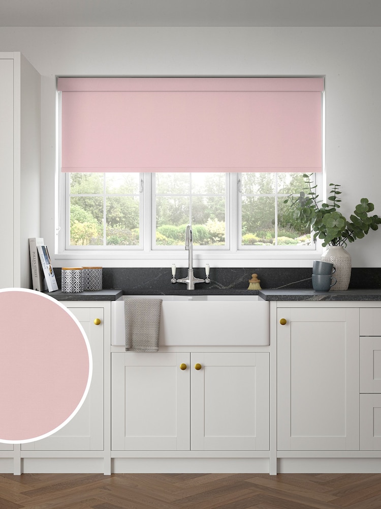 Blush Pink Echo Made to Measure Blackout Roller Blind - Image 1 of 6