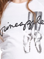 Pineapple White Ballet Slouchy T-Shirt - Image 5 of 7