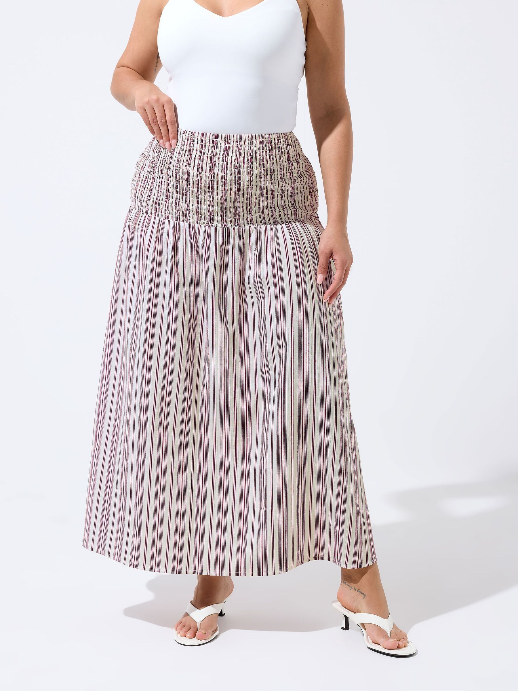 Yours Women's Multicolor Stripe Maxi Skirt | Size: 26/28 - Image 2