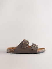 Brown Leather Two Buckle Sandals - Image 2 of 7