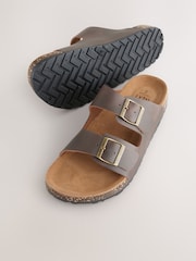 Brown Leather Two Buckle Sandals - Image 5 of 7