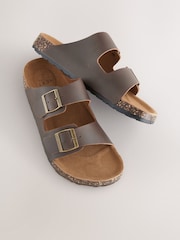 Brown Leather Two Buckle Sandals - Image 6 of 7