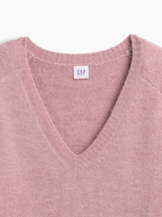 Gap Light Mauve Relaxed Lightweight V-Neck Jumper - Image 5 of 5