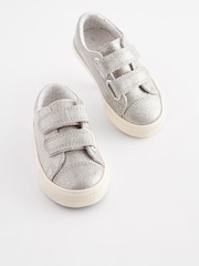 Silver Glitter Standard Fit (F) Trainers - Image 1 of 6