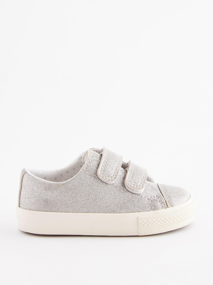 Silver Glitter Standard Fit (F) Trainers - Image 2 of 6