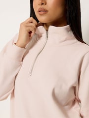 M&Co Pink Petite Half Placket Sweatshirt - Image 4 of 5
