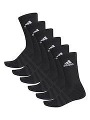 adidas Black Cushioned Crew Socks 6 Pairs - Image 2 of 3