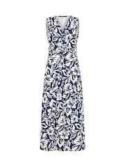 M&Co Blue Petite Sleeveless Twist Flower Maxi Dress - Image 5 of 5
