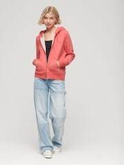 Superdry Orange Essential Logo Zip Hoodie - Image 1 of 6