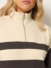 Long Tall Sally Brown Colour Block Half Zip Sweatshirt - Image 4 of 5