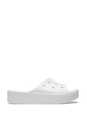 Crocs White Classic Platform Slide Sandals - Image 1 of 7