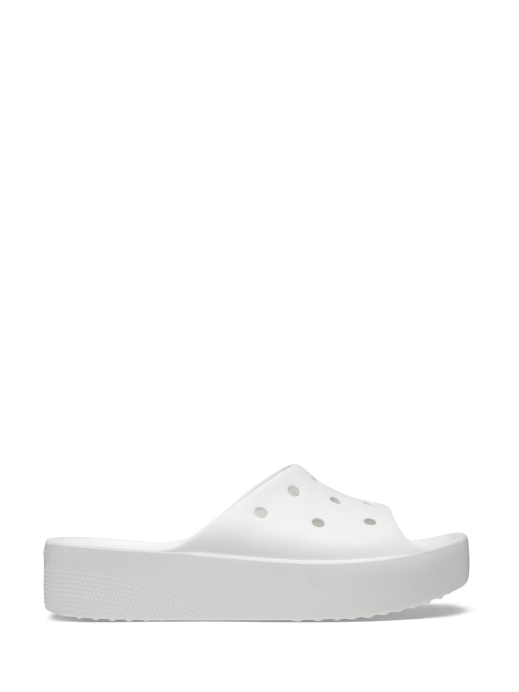 Crocs White Classic Platform Slide Sandals - Image 1 of 7