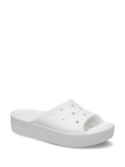 Crocs White Classic Platform Slide Sandals - Image 5 of 7