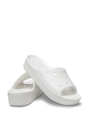 Crocs White Classic Platform Slide Sandals - Image 6 of 7